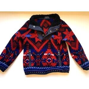 Polo Ralph Lauren Fleece Aztec Southwestern Pull Over Boys 3T Navajo Beacon 2